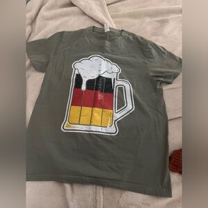 Green T-Shirt with Beer Mug Graphic